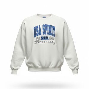 NWT Varsity Spirit 2024 USA Spirits Nationals Cream Colored Sweatshirt Sz M